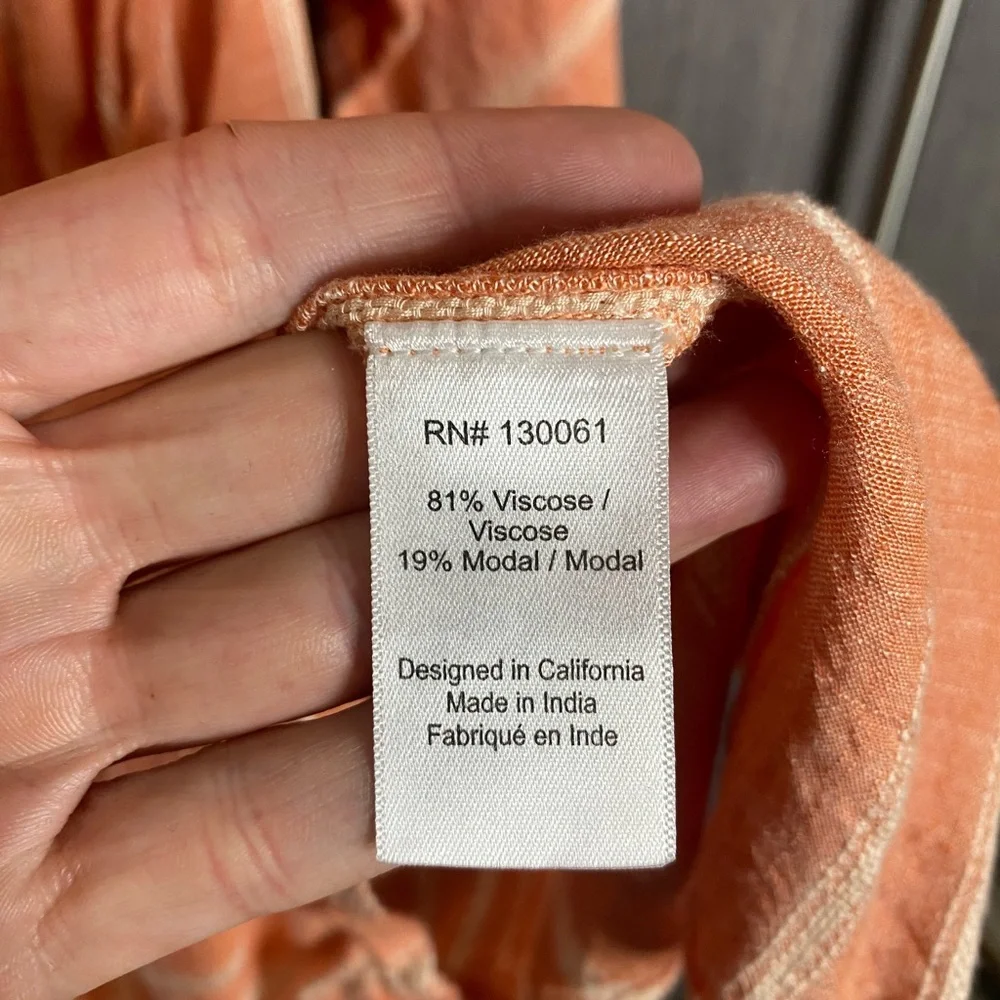 I*space Vida Dress Peasant Boho
Coral With Cream Stripes Women's Medium - Picture 6 of 7